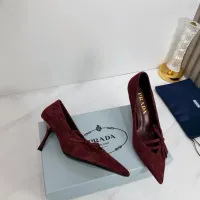 Cheap Prada High-heeled Shoes For Women #1409431 Replica Wholesale [$102.00 USD] [ITEM#1409431] on Replica Prada High-heeled Shoes