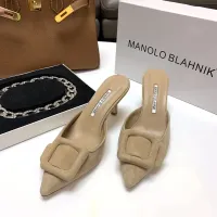 Cheap Manolo Blahnik Slippers For Women #1409573 Replica Wholesale [$96.00 USD] [ITEM#1409573] on Replica Manolo Blahnik Slippers