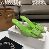 Cheap Manolo Blahnik Slippers For Women #1409575 Replica Wholesale [$96.00 USD] [ITEM#1409575] on Replica Manolo Blahnik Slippers