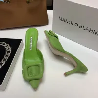 Cheap Manolo Blahnik Slippers For Women #1409575 Replica Wholesale [$96.00 USD] [ITEM#1409575] on Replica Manolo Blahnik Slippers