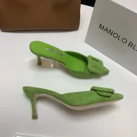 Cheap Manolo Blahnik Slippers For Women #1409575 Replica Wholesale [$96.00 USD] [ITEM#1409575] on Replica Manolo Blahnik Slippers
