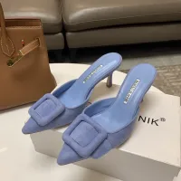 Cheap Manolo Blahnik Slippers For Women #1409576 Replica Wholesale [$96.00 USD] [ITEM#1409576] on Replica Manolo Blahnik Slippers