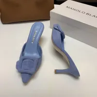 Cheap Manolo Blahnik Slippers For Women #1409576 Replica Wholesale [$96.00 USD] [ITEM#1409576] on Replica Manolo Blahnik Slippers