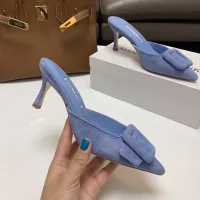 Cheap Manolo Blahnik Slippers For Women #1409576 Replica Wholesale [$96.00 USD] [ITEM#1409576] on Replica Manolo Blahnik Slippers