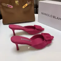 Cheap Manolo Blahnik Slippers For Women #1409577 Replica Wholesale [$96.00 USD] [ITEM#1409577] on Replica Manolo Blahnik Slippers