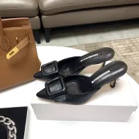 Cheap Manolo Blahnik Slippers For Women #1409578 Replica Wholesale [$96.00 USD] [ITEM#1409578] on Replica Manolo Blahnik Slippers