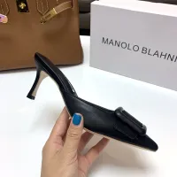 Cheap Manolo Blahnik Slippers For Women #1409578 Replica Wholesale [$96.00 USD] [ITEM#1409578] on Replica Manolo Blahnik Slippers
