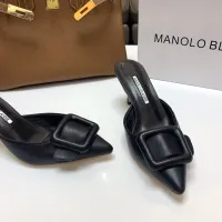 Cheap Manolo Blahnik Slippers For Women #1409578 Replica Wholesale [$96.00 USD] [ITEM#1409578] on Replica Manolo Blahnik Slippers