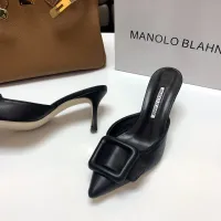 Cheap Manolo Blahnik Slippers For Women #1409578 Replica Wholesale [$96.00 USD] [ITEM#1409578] on Replica Manolo Blahnik Slippers