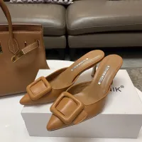 Cheap Manolo Blahnik Slippers For Women #1409579 Replica Wholesale [$96.00 USD] [ITEM#1409579] on Replica Manolo Blahnik Slippers