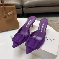 Cheap Manolo Blahnik Slippers For Women #1409580 Replica Wholesale [$96.00 USD] [ITEM#1409580] on Replica Manolo Blahnik Slippers