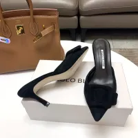 Cheap Manolo Blahnik Slippers For Women #1409581 Replica Wholesale [$96.00 USD] [ITEM#1409581] on Replica Manolo Blahnik Slippers
