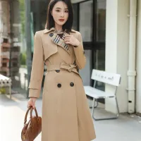 Cheap Burberry Trench Coat Long Sleeved For Women #1410295 Replica Wholesale [$160.00 USD] [ITEM#1410295] on Replica Burberry Trench Coat