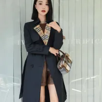 Cheap Burberry Trench Coat Long Sleeved For Women #1410297 Replica Wholesale [$160.00 USD] [ITEM#1410297] on Replica Burberry Trench Coat