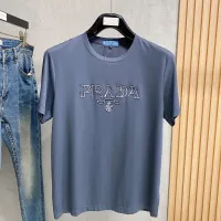Cheap Prada T-Shirts Short Sleeved For Men #1412488 Replica Wholesale [$76.00 USD] [ITEM#1412488] on Replica Prada T-Shirts