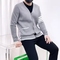 Cheap Thom Browne TB Sweaters Long Sleeved For Men #1412844 Replica Wholesale [$98.00 USD] [ITEM#1412844] on Replica Thom Browne TB Sweaters