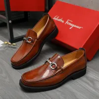 Cheap Salvatore Ferragamo Leather Shoes For Men #1416541 Replica Wholesale [$96.00 USD] [ITEM#1416541] on Replica Salvatore Ferragamo Leather Shoes