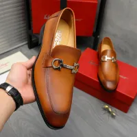 Cheap Salvatore Ferragamo Leather Shoes For Men #1416542 Replica Wholesale [$88.00 USD] [ITEM#1416542] on Replica Salvatore Ferragamo Leather Shoes