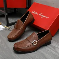 Cheap Salvatore Ferragamo Leather Shoes For Men #1416546 Replica Wholesale [$88.00 USD] [ITEM#1416546] on Replica Salvatore Ferragamo Leather Shoes