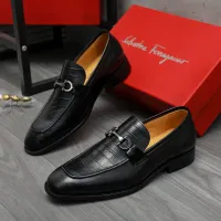 Cheap Salvatore Ferragamo Leather Shoes For Men #1416555 Replica Wholesale [$88.00 USD] [ITEM#1416555] on Replica Salvatore Ferragamo Leather Shoes