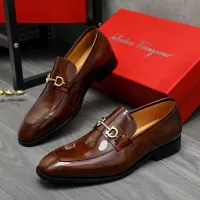 Cheap Salvatore Ferragamo Leather Shoes For Men #1416566 Replica Wholesale [$88.00 USD] [ITEM#1416566] on Replica Salvatore Ferragamo Leather Shoes