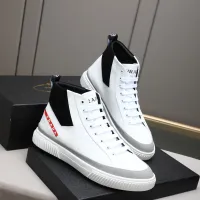 Cheap Prada High Top Shoes For Men #1417142 Replica Wholesale [$85.00 USD] [ITEM#1417142] on Replica Prada High Top Shoes