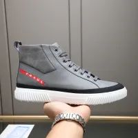 Cheap Prada High Top Shoes For Men #1417143 Replica Wholesale [$85.00 USD] [ITEM#1417143] on Replica Prada High Top Shoes