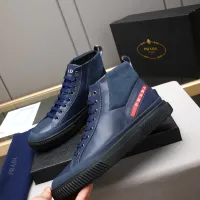 Cheap Prada High Top Shoes For Men #1417144 Replica Wholesale [$85.00 USD] [ITEM#1417144] on Replica Prada High Top Shoes