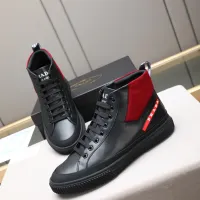 Cheap Prada High Top Shoes For Men #1417145 Replica Wholesale [$85.00 USD] [ITEM#1417145] on Replica Prada High Top Shoes
