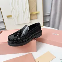 Cheap MIU MIU Leather Shoes For Women #1417427 Replica Wholesale [$108.00 USD] [ITEM#1417427] on Replica MIU MIU Leather Shoes