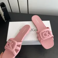 Cheap Calvin Klein CK Slippers For Women #1417478 Replica Wholesale [$64.00 USD] [ITEM#1417478] on Replica Calvin Klein CK Slippers