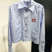 Cheap MIU MIU Shirts Long Sleeved For Women #1417729 Replica Wholesale [$82.00 USD] [ITEM#1417729] on Replica MIU MIU  Shirts