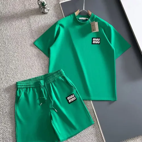 Cheap MIU MIU Tracksuits Short Sleeved For Men #1420427 Replica Wholesale [$56.00 USD] [ITEM#1420427] on Replica MIU MIU Tracksuits