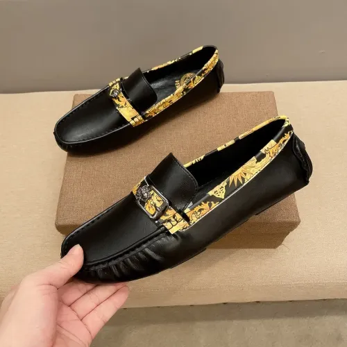 Cheap Versace Leather Shoes For Men #1423030 Replica Wholesale [$76.00 USD] [ITEM#1423030] on Replica Versace Leather Shoes