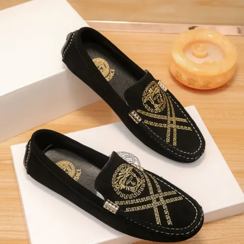 Cheap Versace Leather Shoes For Men #1423098 Replica Wholesale [$76.00 USD] [ITEM#1423098] on Replica Versace Leather Shoes