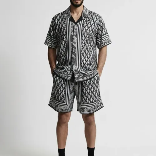 Cheap Versace Tracksuits Short Sleeved For Men #1426950 Replica Wholesale [$76.00 USD] [ITEM#1426950] on Replica Versace Tracksuits