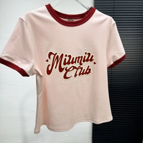 Cheap MIU MIU T-Shirts Short Sleeved For Women #1426968 Replica Wholesale [$64.00 USD] [ITEM#1426968] on Replica MIU MIU T-Shirts