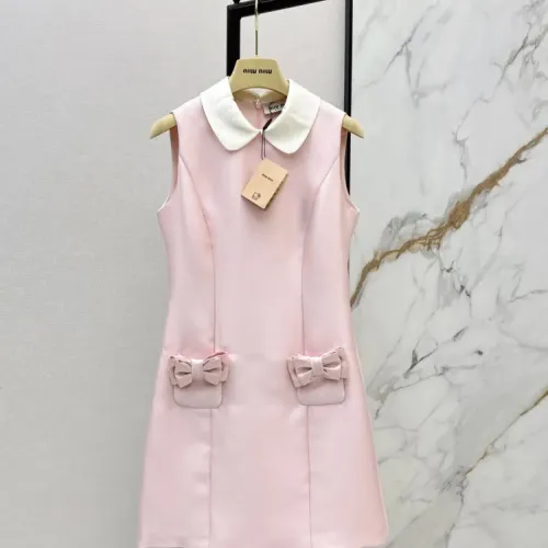 Cheap MIU MIU Dresses Sleeveless For Women #1427096 Replica Wholesale [$125.00 USD] [ITEM#1427096] on Replica MIU MIU Dresses