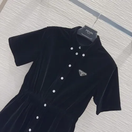 Cheap Prada Dresses Short Sleeved For Women #1427098 Replica Wholesale [$122.00 USD] [ITEM#1427098] on Replica Prada Dresses