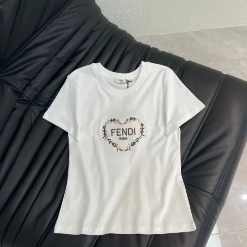 Cheap Fendi T-Shirts Short Sleeved For Women #1427170 Replica Wholesale [$52.00 USD] [ITEM#1427170] on Replica Fendi T-Shirts