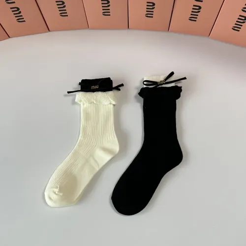 Cheap MIU MIU Socks #1427936 Replica Wholesale [$29.00 USD] [ITEM#1427936] on Replica MIU MIU Socks