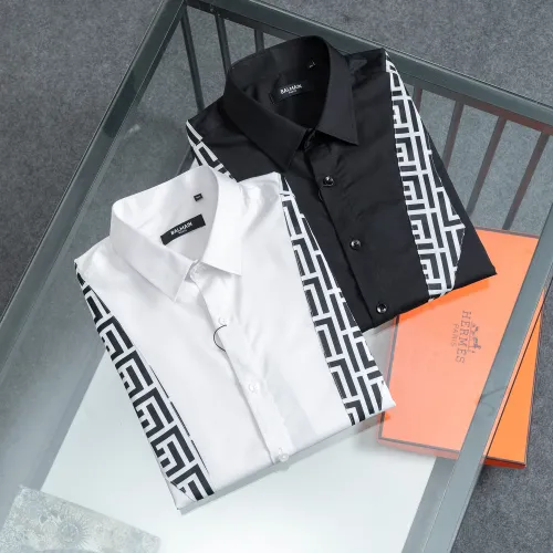 Cheap Balmain Shirts Long Sleeved For Men #1428956 Replica Wholesale [$48.00 USD] [ITEM#1428956] on Replica Balmain Shirts