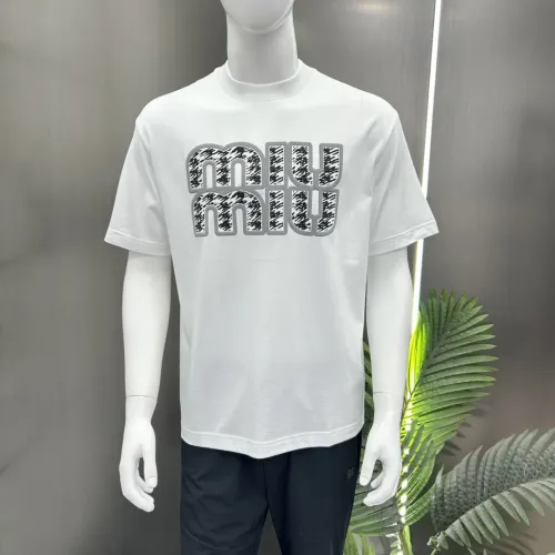 Cheap MIU MIU T-Shirts Short Sleeved For Men #1430379 Replica Wholesale [$82.00 USD] [ITEM#1430379] on Replica MIU MIU T-Shirts