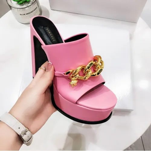 Cheap Versace Slippers For Women #1431917 Replica Wholesale [$118.00 USD] [ITEM#1431917] on Replica Versace Slippers