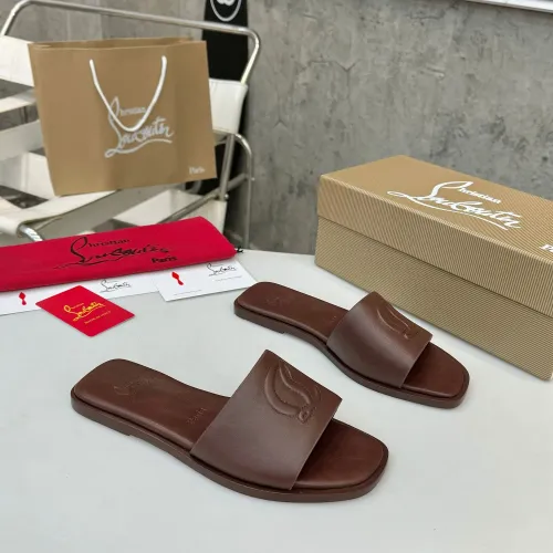 Cheap Christian Louboutin CL Slippers For Women #1432221 Replica Wholesale [$92.00 USD] [ITEM#1432221] on Replica Christian Louboutin CL Slippers