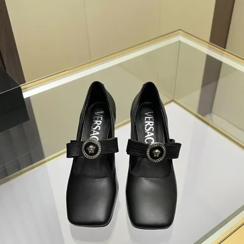 Cheap Versace High-Heeled Shoes For Women #1432238 Replica Wholesale [$82.00 USD] [ITEM#1432238] on Replica Versace High-Heeled Shoes