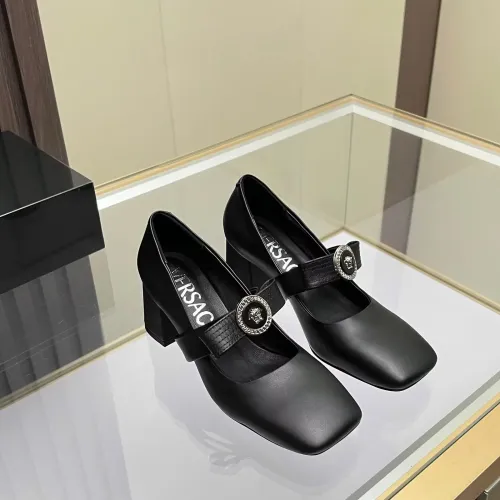 Cheap Versace High-Heeled Shoes For Women #1432238 Replica Wholesale [$82.00 USD] [ITEM#1432238] on Replica Versace High-Heeled Shoes