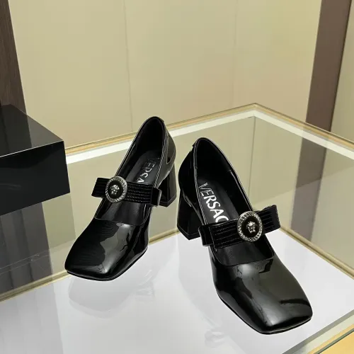 Cheap Versace High-Heeled Shoes For Women #1432239 Replica Wholesale [$82.00 USD] [ITEM#1432239] on Replica Versace High-Heeled Shoes