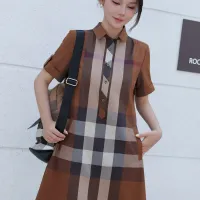 Cheap Burberry Dresses Short Sleeved For Women #1423752 Replica Wholesale [$76.00 USD] [ITEM#1423752] on Replica Burberry Dresses