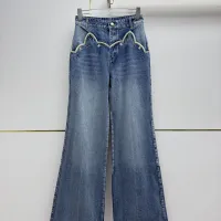 Cheap Louis Vuitton LV Jeans For Women #1426971 Replica Wholesale [$88.00 USD] [ITEM#1426971] on Replica Louis Vuitton LV Jeans